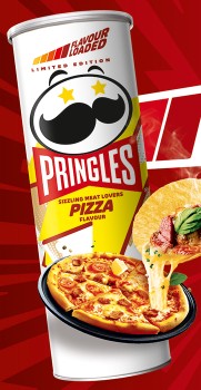 NEW+Pringles+Chips+Sizzling+Meat+Lovers+Pizza+Flavour+118g
