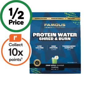 Famous-Nutrition-Protein-Water-Shred-Burn-300g on sale