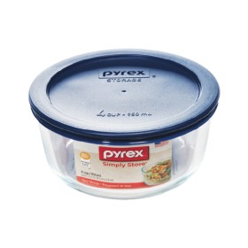 Pyrex+Simply+Store+Round+Storage+Dish+with+Blue+Lid+950ml