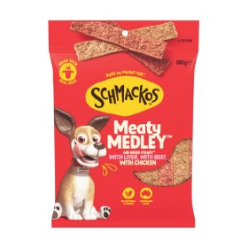 Schmackos-Strapz-Dog-Treats-500g on sale