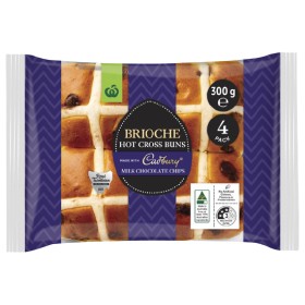 Woolworths-Brioche-Hot-Cross-Bun-Varieties-Pk-4 on sale