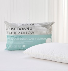 Heritage-Goose-Down-and-Feather-Pillow-in-White on sale