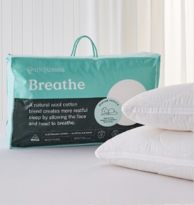 Minijumbuk+Breathe+Wool+Cotton+Quilted+Pillow+in+White+Medium