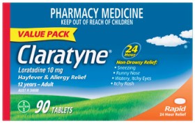 Claratyne+Rapid+Hayfever+%26amp%3B+Allergy+Relief+Value+Pack+10mg+90+Tablets