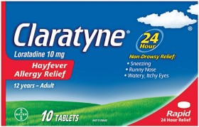 Claratyne+Hayfever+Allergy+Relief+12+Years+-+Adult+10+Tablets