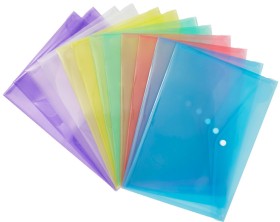 Keji+A4+Document+Wallets+with+Button+12+Pack