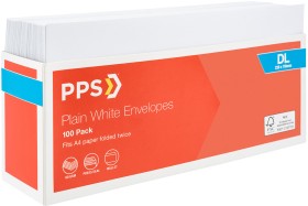 PPS+Plainface+DL+Envelopes+White