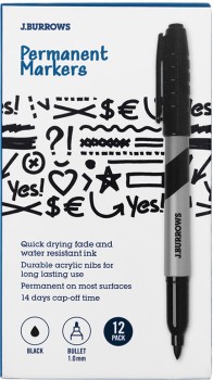 JBurrows-Permanent-Markers-1mm-12-Pack on sale