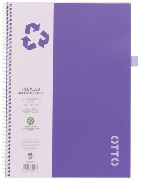 Otto+A4+120+Page+Spiral+Notebooks+-+Purple