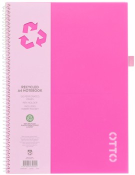 Otto+A4+120+Page+Spiral+Notebooks+-+Hot+Pink
