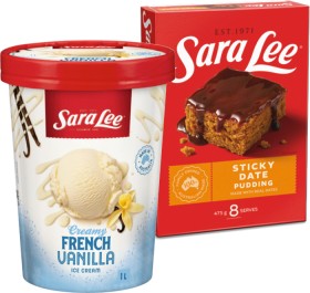 Sara-Lee-Ice-Cream-1-Litre-or-Pudding-475g-Selected-Varieties on sale