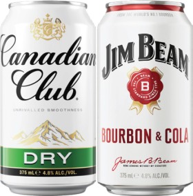 Canadian-Club-or-Jim-Beam-White-48-Premix-Range-Cans-375mL-10-Pack on sale