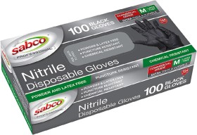 Sabco-Spro-Black-Nitrile-Gloves-100pk on sale