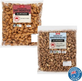Coles+Australian+Dry+Roasted%2C+Natural+or+Roasted+%26amp%3B+Salted+Almonds+750g