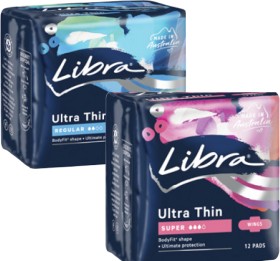 Libra+Ultra+Thin+Pads+with+Wings+Regular+14+Pack+or+Super+12+Pack