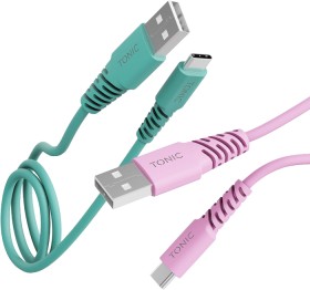 Tonic-USB-A-to-USB-C-Twin-Pack-Cable-1m-MintLilac on sale