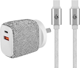 Bling-USB-C-to-USB-C-Cable-Wall-Charger-Bundle on sale