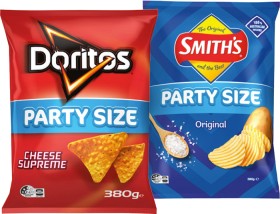 Doritos+Corn+Chips%2C+Smith%26rsquo%3Bs+Crinkle+Cut+380g+or+Red+Rock+Deli+Chips+Party+Size+290g+Selected+Varieties