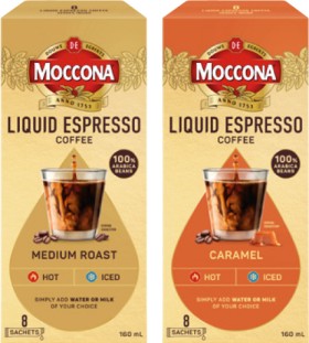 Moccona+Liquid+Espresso+Coffee+Sachet+8+Pack+Selected+Varieties