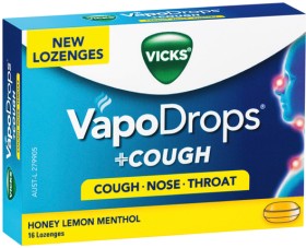 Vicks+VapoDrops+%2B+Cough+Lozenges+Honey+Lemon+Menthol+16+Pack