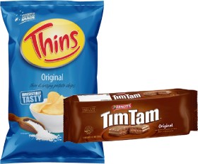 Thins+Chips+150%E2%80%91175g%2C+Arnott%26rsquo%3Bs+Tim+Tam+Chocolate+Biscuits+165%E2%80%91200g+or+CC%26rsquo%3Bs+Corn+Chips+175g+Selected+Varieties