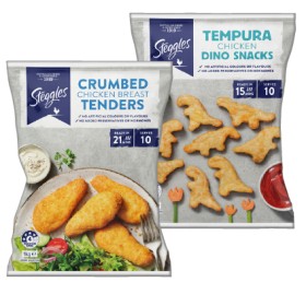 Steggles+Crumbed+Chicken+Breast+Tenders+or+Dino+Snacks+1kg+Selected+Varieties