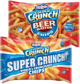 Birds-Eye-Golden-Crunch-Chips-or-Wedges-750g-Selected-Varieties on sale