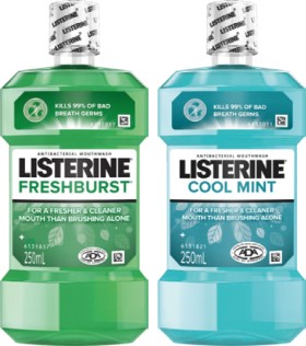 Listerine-Mouthwash-Fresher-Cleaner-250mL-Selected-Varieties on sale