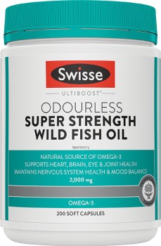 Swisse-Ultiboost-Odourless-Super-Strength-Wild-Fish-Oil-2000mg-200-Capsules on sale