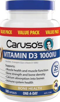 Carusos-Vitamin-D3-1000IU-500-Capsules on sale