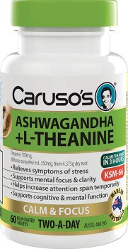 Carusos-Ashwagandha-L-Theanine-60-Tablets on sale
