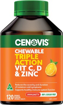 Cenovis-Chewable-Triple-Action-Vit-C-D-Zinc-120-Tablets on sale