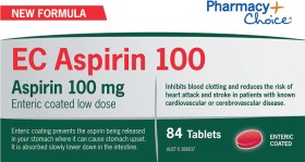 Pharmacy-Choice-EC-Aspirin-100mg-84-Tablets on sale