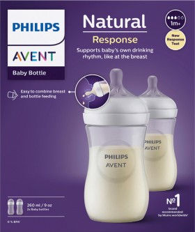 Philips+Avent+Natural+Response+Baby+Bottles+260mL+2+Pack%2A