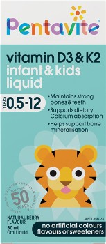 Pentavite-Vitamin-D3-K2-Infant-Kids-Liquid-30mL on sale