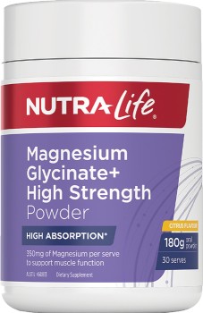 Nutra-Life-Magnesium-Glycinate-High-Strength-Powder-Citrus-Flavour-180g on sale