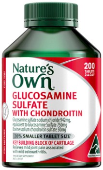 Natures-Own-Glucosamine-Sulfate-With-Chondroitin-200-Tablets on sale