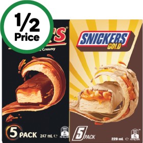 Mars-or-Snickers-Frozen-Dessert-Bars-220-250ml-Pk-5 on sale