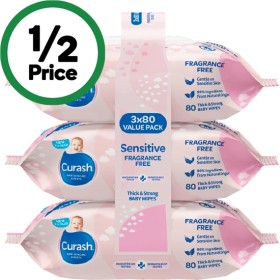 Curash+Fragrance+Free+Baby+Wipes+Pk+80+x+3