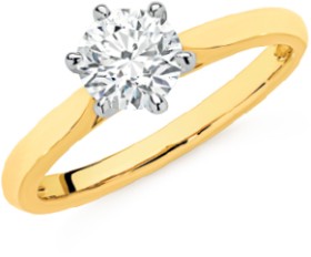 Alora+9ct+Gold+1+Carat+Lab+Grown+Diamond+Solitaire+Ring