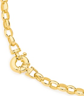 9ct-Gold-48cm-Solid-Belcher-Bolt-Ring-Necklet on sale