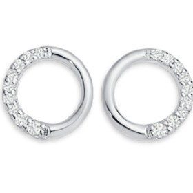 Sterling-Silver-Cubic-Zirconia-Open-Circle-Stud-Earrings on sale