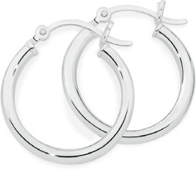 Sterling+Silver+2.5x15mm+Polished+Tube+Hoop+Earrings