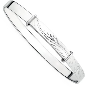 Sterling-Silver-40mm-Engraved-Expander-Bangle on sale