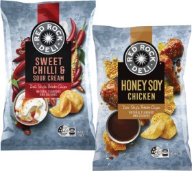 Red-Rock-Deli-Potato-Chips-150g-165g on sale