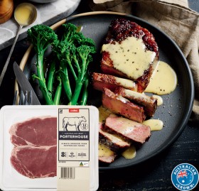 Coles-Australian-No-Added-Hormones-Beef-Porterhouse-Steak-2-Pack-450g on sale