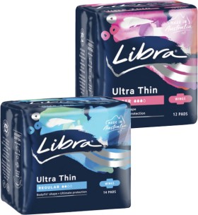Libra+Ultra+Thin+Pads+With+Wings+Regular+14+Pack+or+Super+12+Pack
