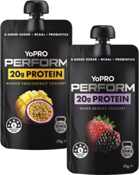 YoPro-Perform-High-Protein-Yoghurt-Pouch-No-Added-Sugar-175g on sale