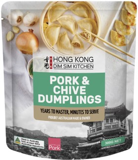 Hong-Kong-Dim-Sim-Kitchen-Pork-Chive-Dumplings-300g on sale