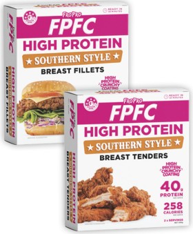 Fropro+FPFC+High+Protein+Chicken+Tenders+or+Burgers+300g